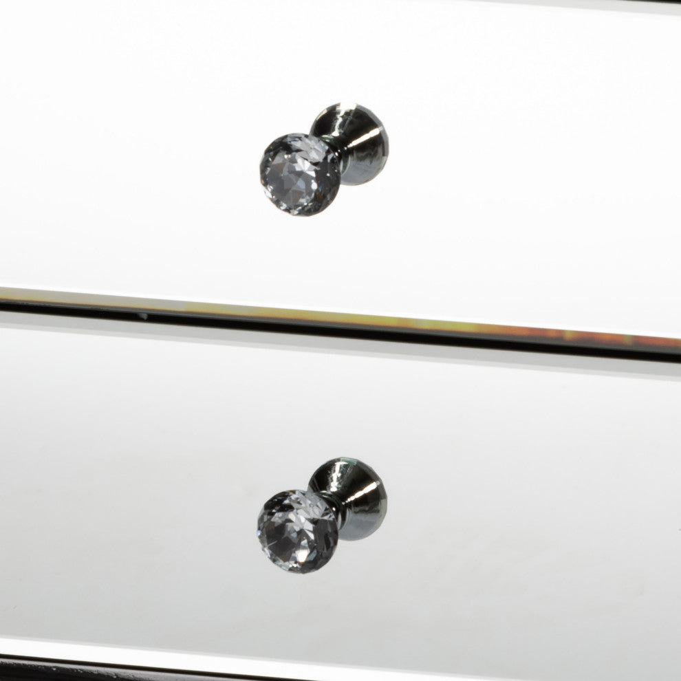 Pauline Contemporary Glam and Luxe Mirrored 3-Drawer Nightstand