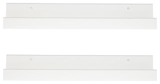Levie Wooden Picture Ledge Wall Shelf Set, White 2 Piece