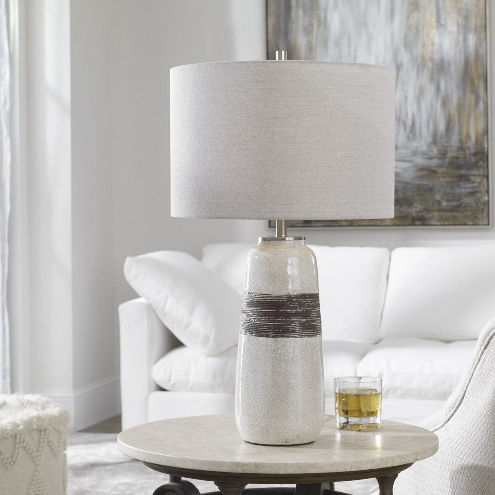 Uttermost Comanche White Crackle Table Lamp 28392-1