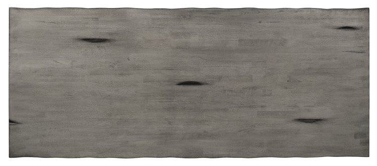 Farmhouse Dining Table, Rubberwood Frame With Rectangular Top, Grey