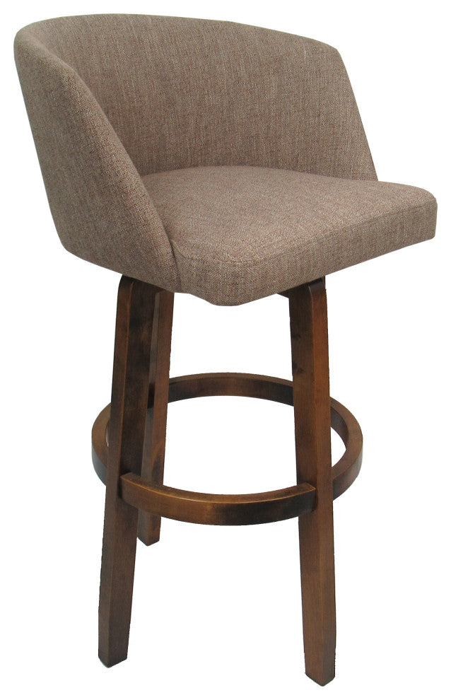 Swivel Counter Metal Bar Stool 26", 30" Extra Tall 34" - Joey - Vivian Base, Basin Beige - Dark Moca, 26"
