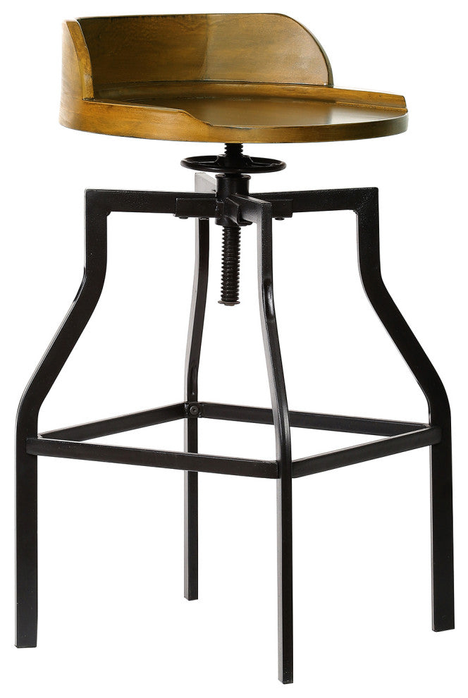 Marais Adjustable Barstool - Harvest Oak/Black