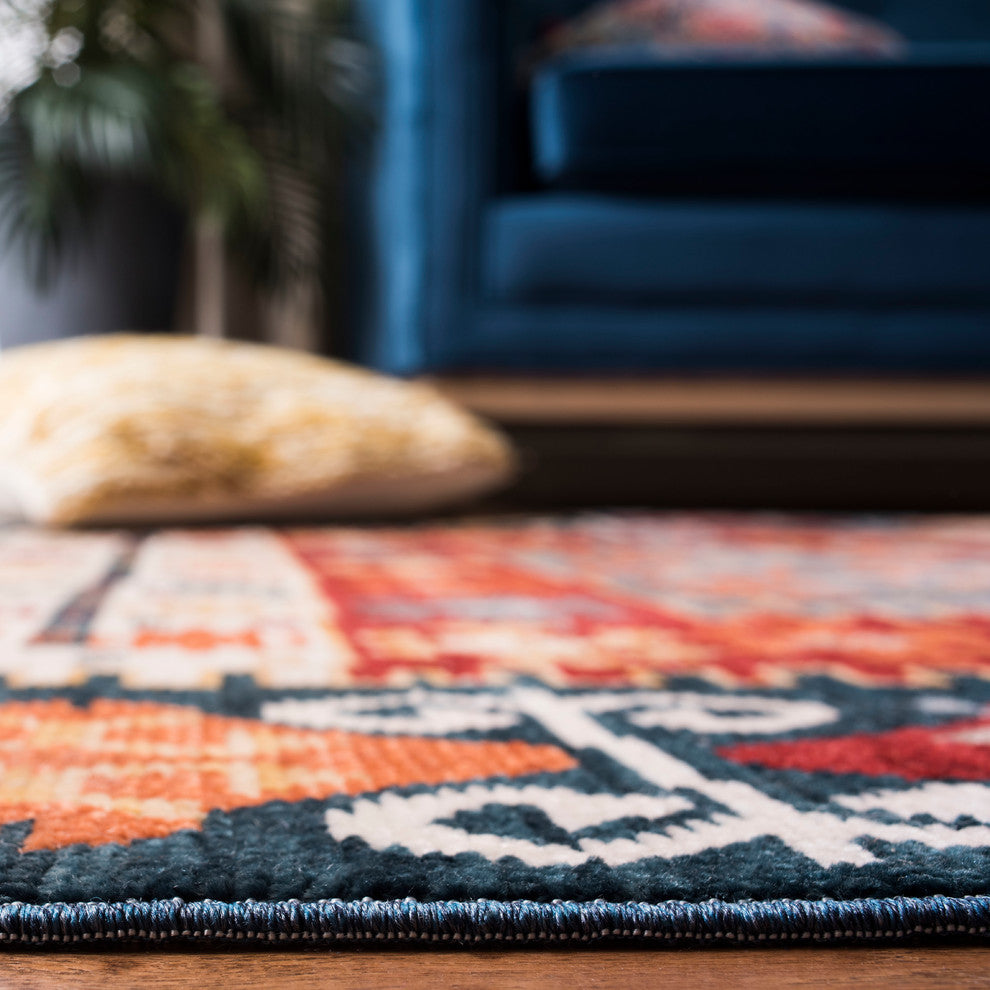 Safavieh Farmhouse Collection FMH847 Rug, Cream/Navy, 3'x5'