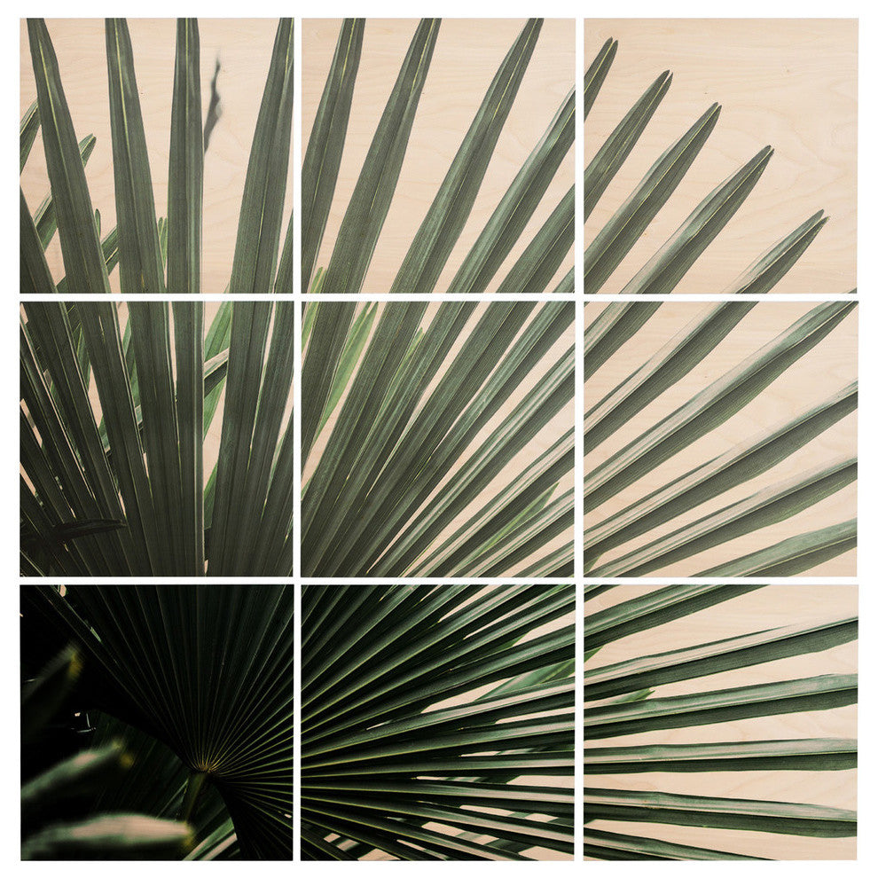 Deny Designs Mareike Boehmer Palm Leaves 13 Wood Wall Mural, 3'x3'