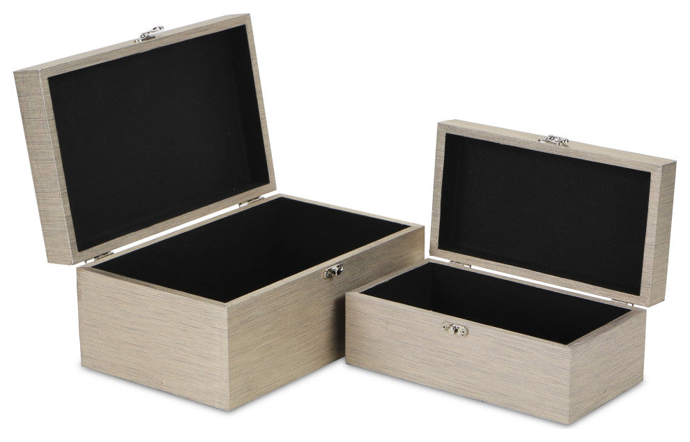 Shimmer Mirror Boxes, Set of 2, Rose Gold