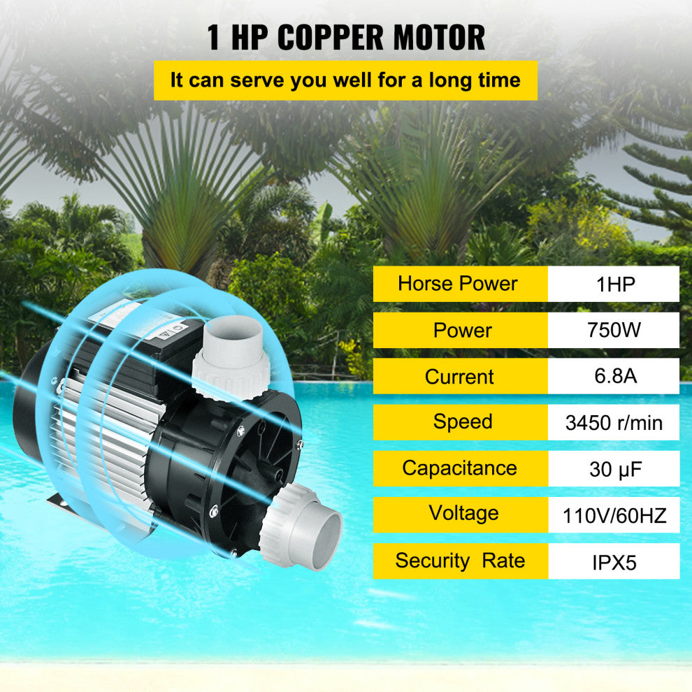 Swimming Pool Pump SPA Bath Hot Tub Water Circulation Pump, 750 W