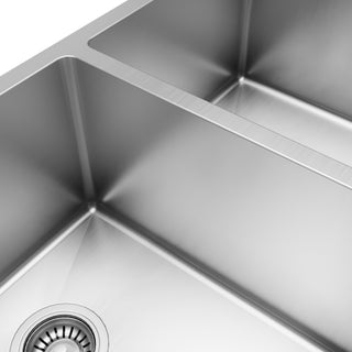 Karran 32" Undermount Double Equal Bowl Stainless Steel Kitchen Sink Kit