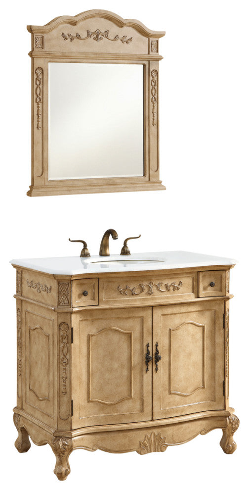 36" Single Bathroom Vanity, Vintage Mint