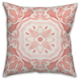 Blush Watercolor Damask Tile 18x18 Throw Pillow
