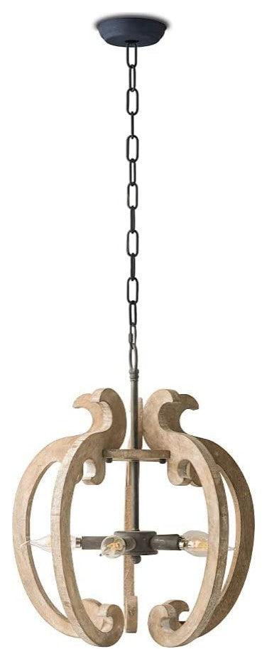 5 Light Wood Chandelier Farmhouse Pendant Hanging Light Fixture