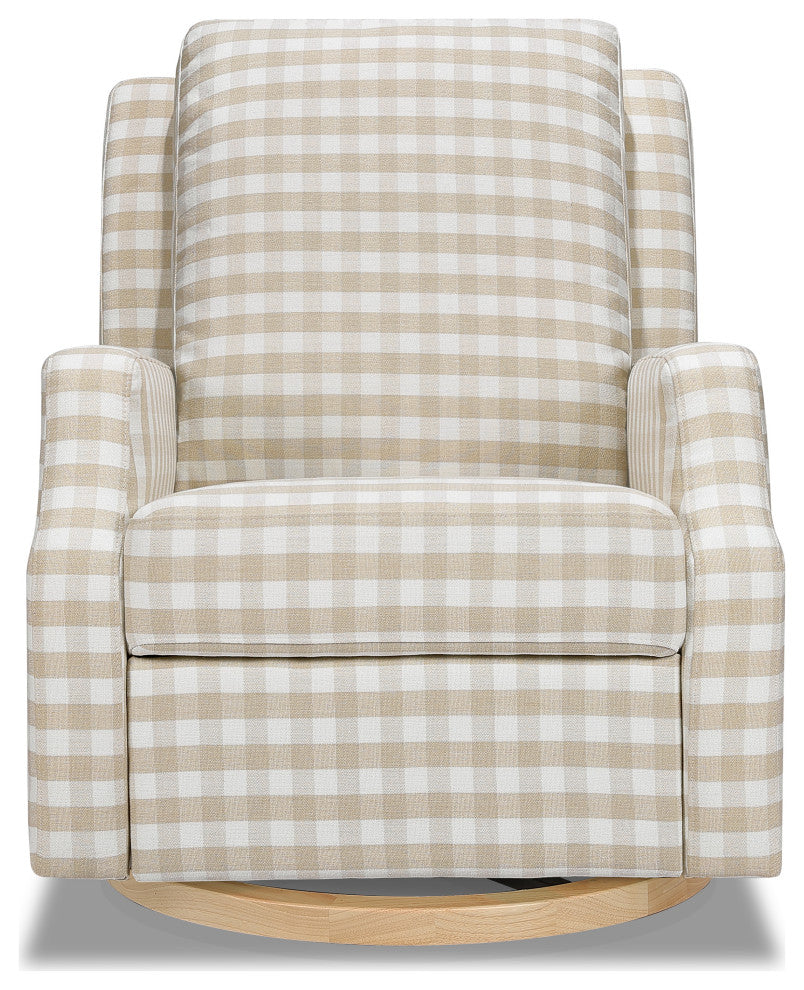 Crewe Recliner and Swivel Glider, Tan Gingham