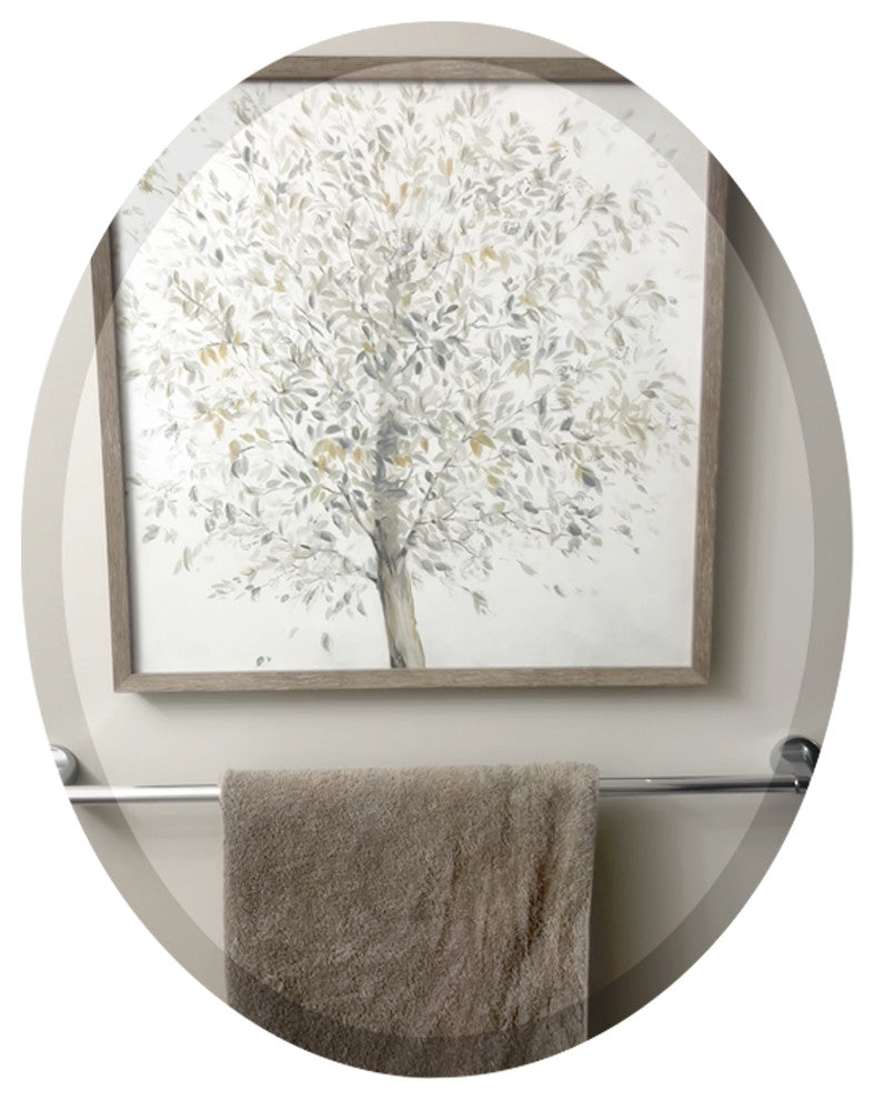 Oval Beveled Frameless Mirror, 18"x24"