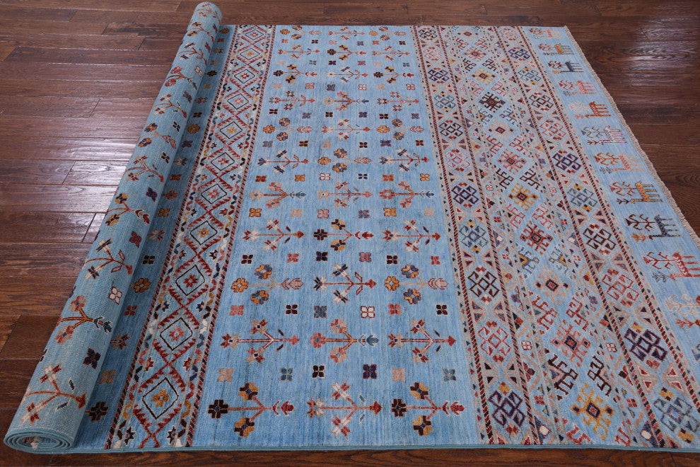 Handmade Tribal Persian Gabbeh Wool Rug 6' 6" X 9' 9" Q8252