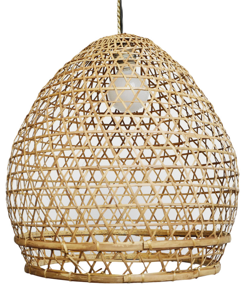 Wicker Fish Basket Lantern Medium
