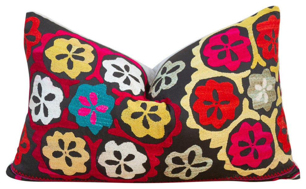 Goldasta Nurata Suzani Lumbar Pillow