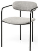 Set of 2 Black and Heathered Gray Dining Chairs