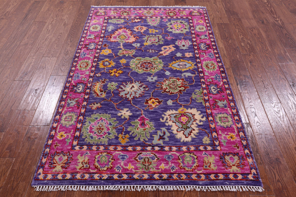 Turkish Oushak Hand Knotted Wool Rug 4' 0" X 6' 4" - Q15886