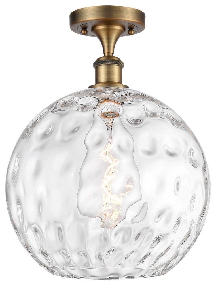 Innovations 516-1C-BB-G1215-12-LED 1 Light Semi-Flush Mount, Brushed Brass