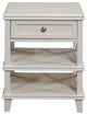 White 1 Drawer With Shelves Nightstand