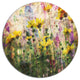 Coreopsis Flowers And Paint Splashes, Flower Round Wall Art, 11"