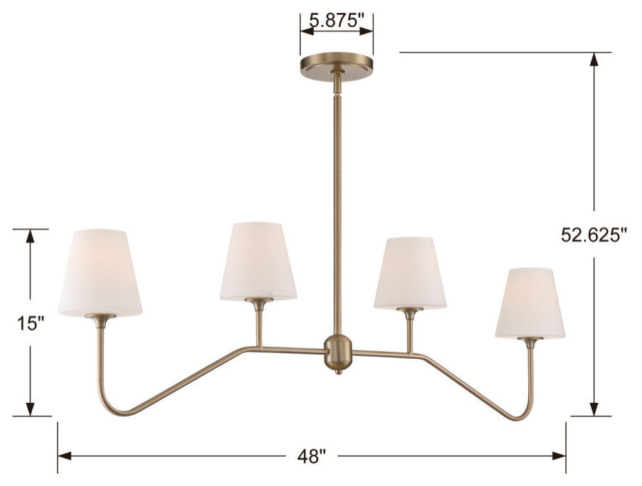 Keenan 4 Light Chandelier in Vibrant Gold