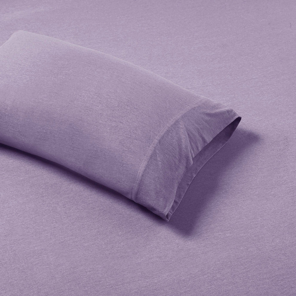 Intelligent Design Cotton Blend Jersey Knit All Season Sheet Set, Purple