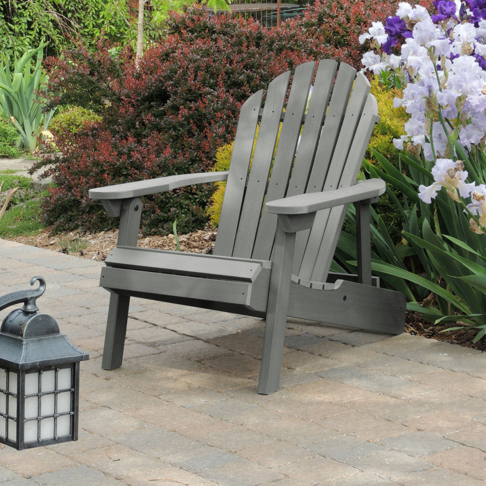 Merrow Folding & Reclining Adirondack Chair, Gray