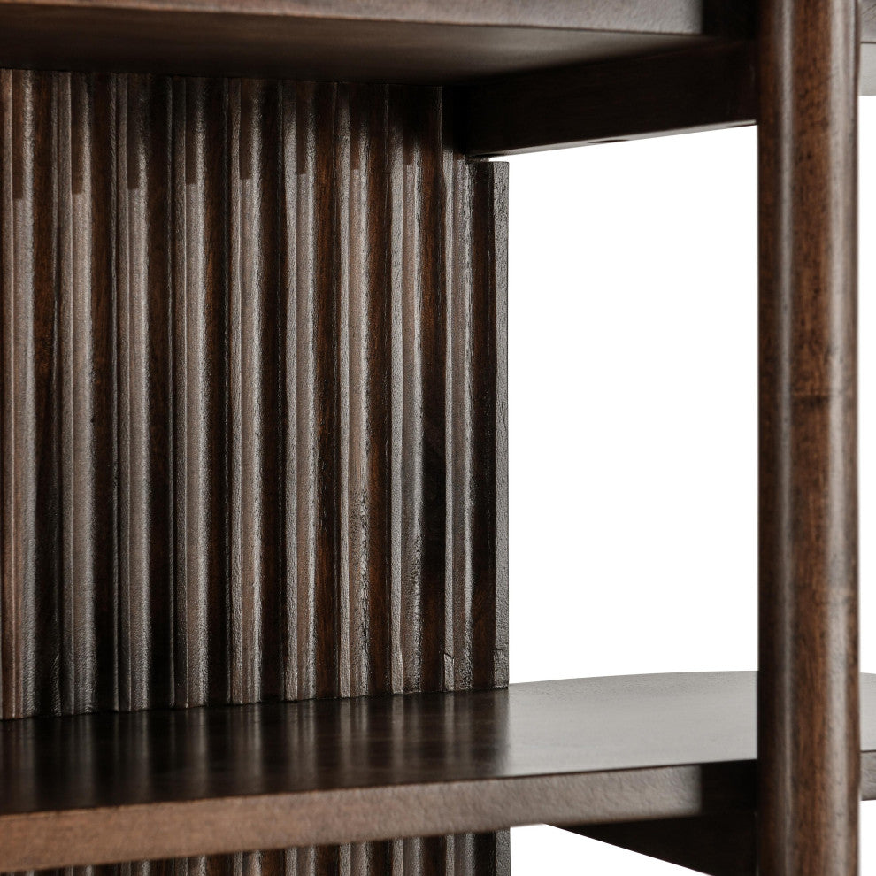 Redford 81" Mango Wood Mid-Century Modern Bookcase by Kosas Home