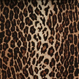 Safari Leopard Velvet Fabric, Brown With Backing, With Backing