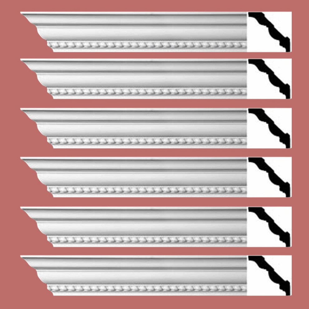 Ornate Cornice White Urethane Chilton Springs  6 Pieces Totaling 564" Length