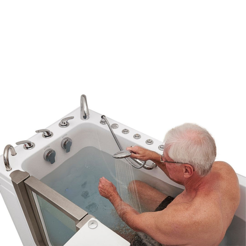 Ella Ultimate 30"x60" Acrylic Triple Massage Walk-In-Bathtub,Fast Fill Faucet
