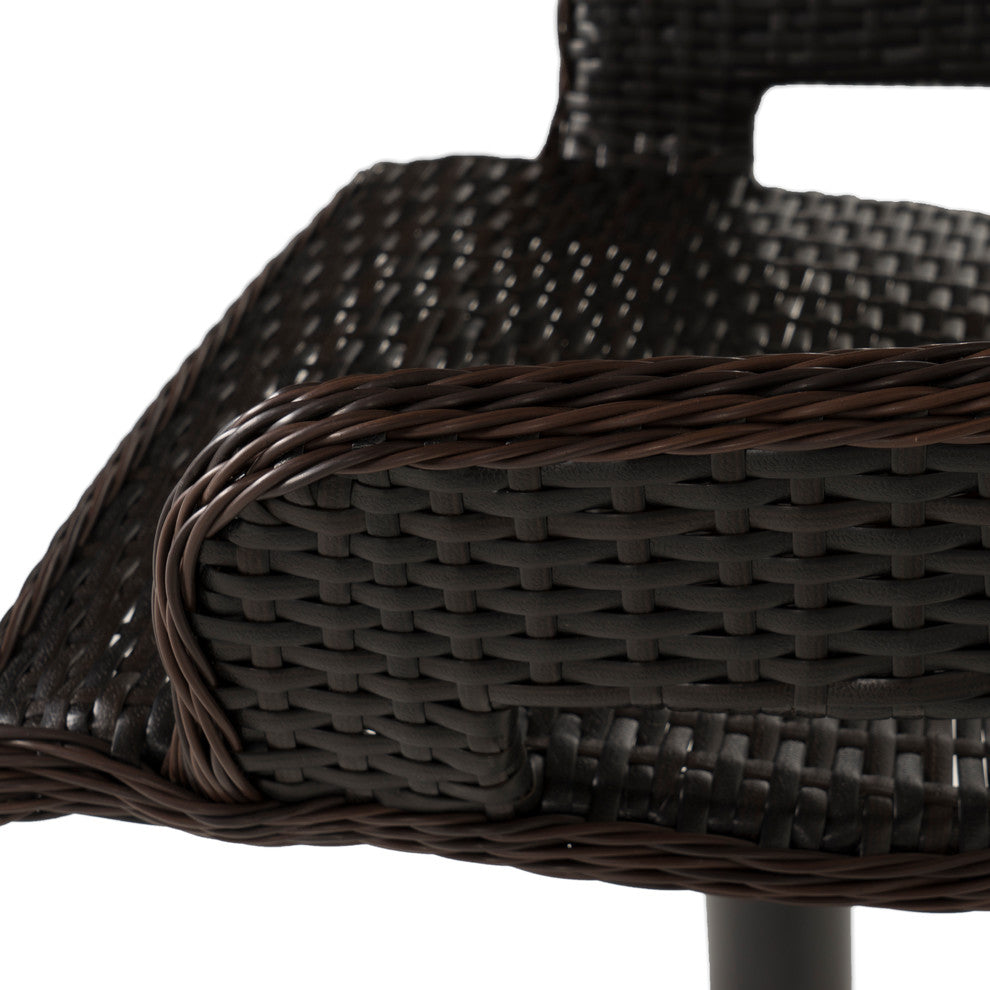 Comfort Airlift Wicker Bar Stools, Set of 2, Espresso Brown
