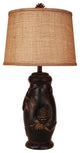Burnt Sienna and Gold Pinecone Table Lamp