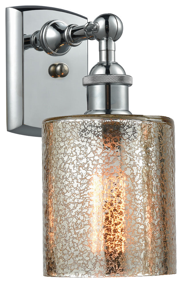 Cobbleskill 1-Light Sconce, Mercury Glass, Polished Chrome