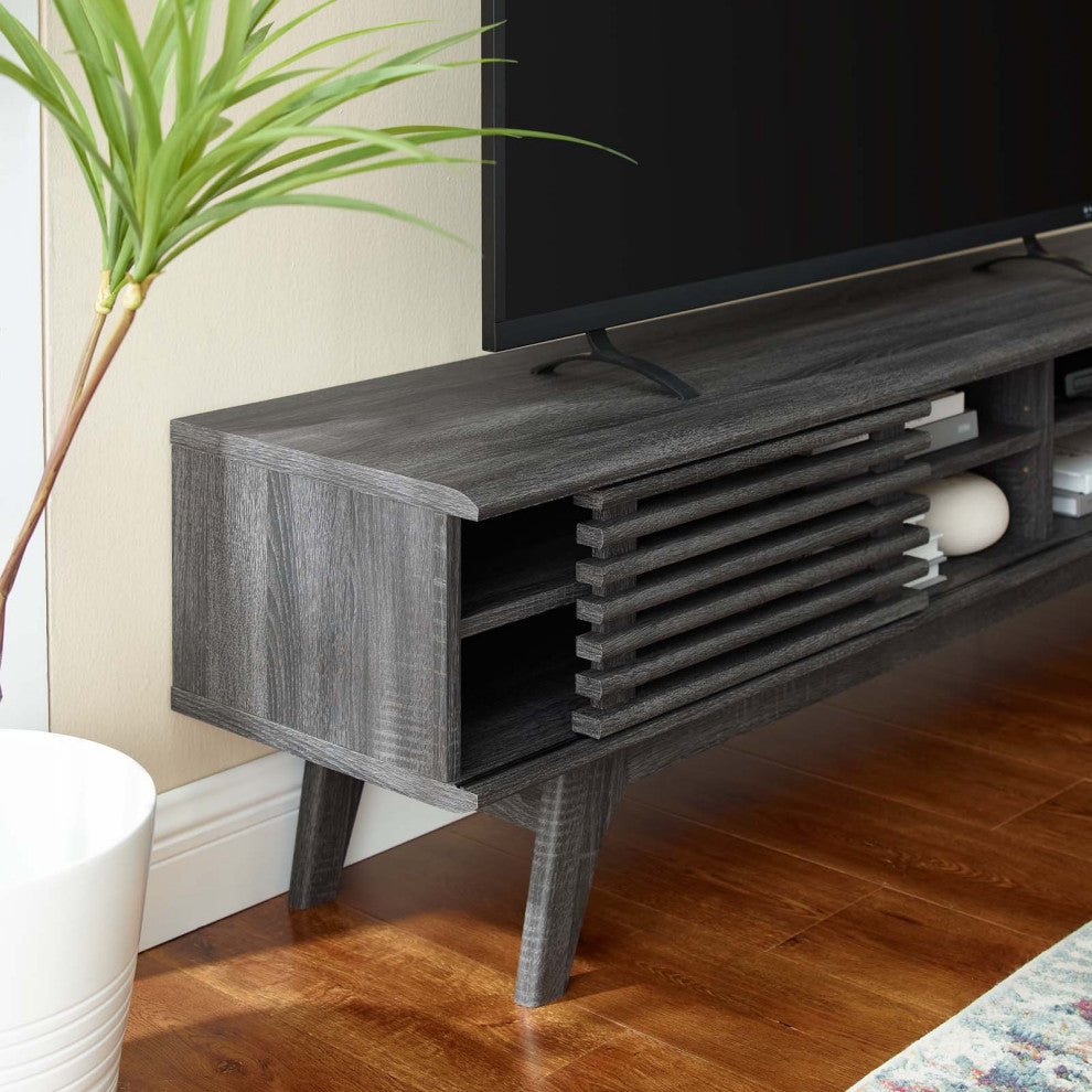 Render 70" Entertainment Center TV Stand, Charcoal