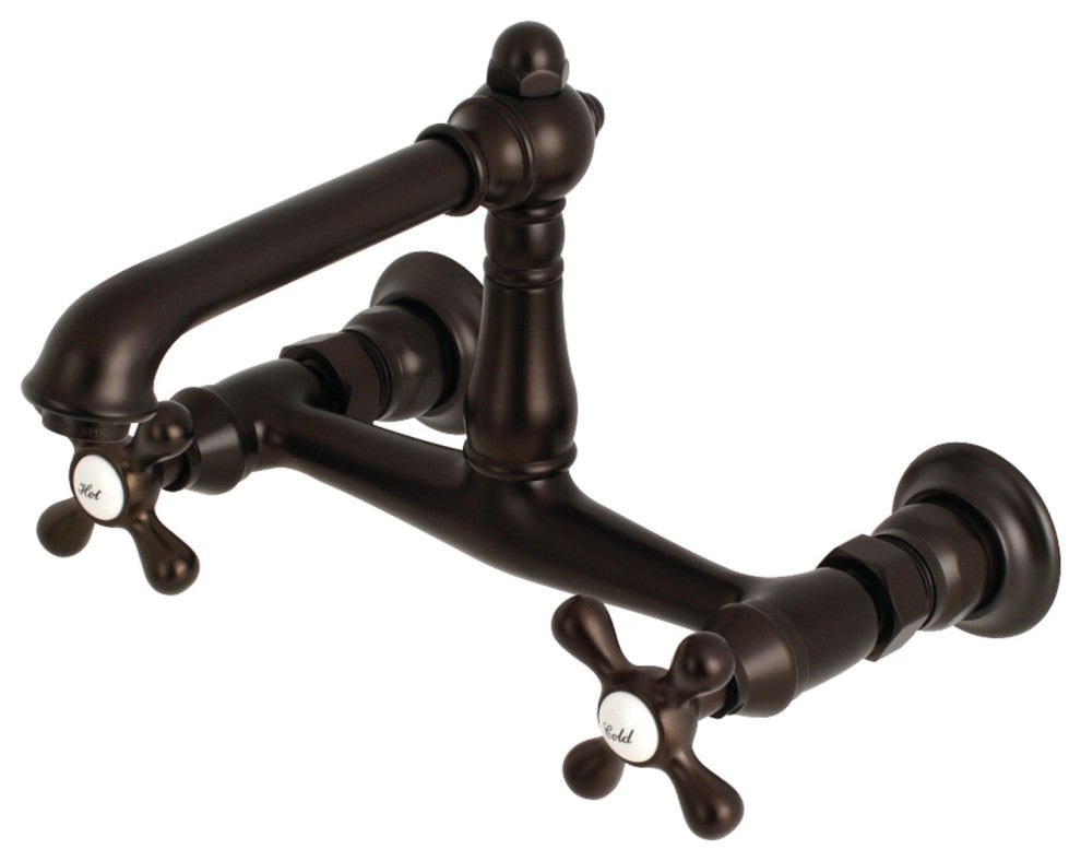 Kingston Brass Wall Mount Bathroom Faucet, Oil Rubbed Bronze