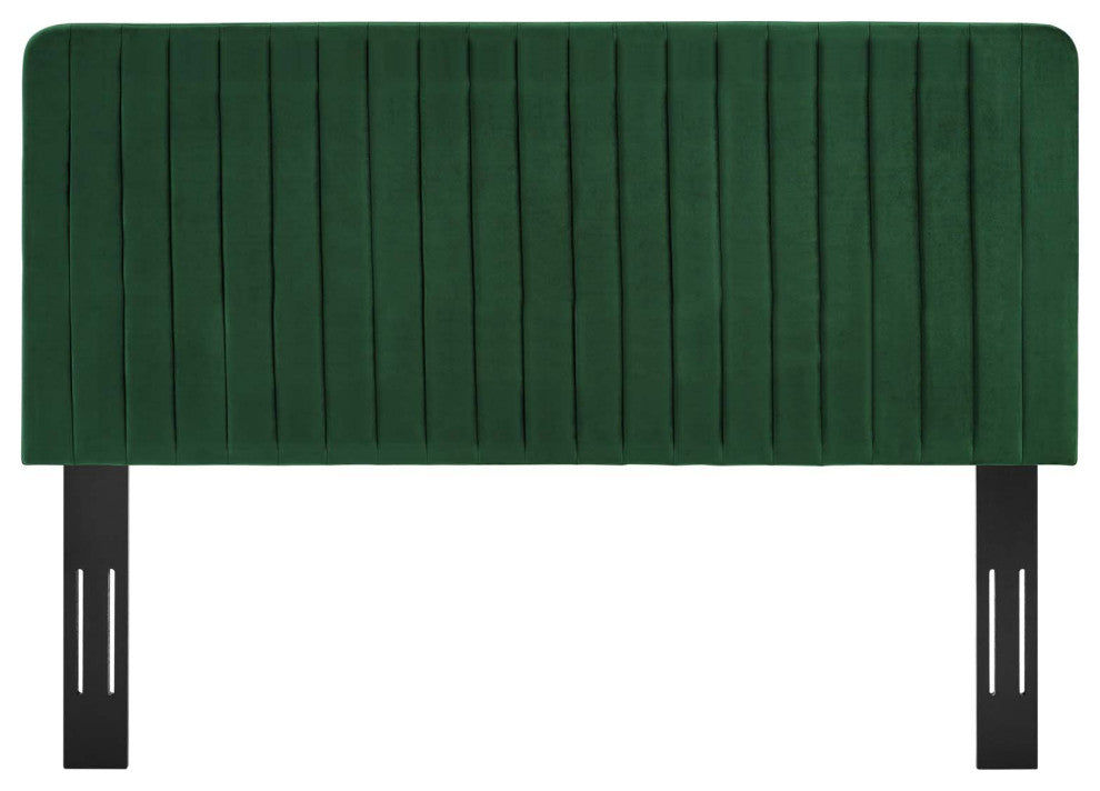 Milenna Channel Tufted Performance Velvet Full/Queen Headboard Emerald