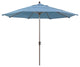11' Champagne Auto-Tilt Crank Lift Aluminum Umbrella, Sunbrella, Air Blue