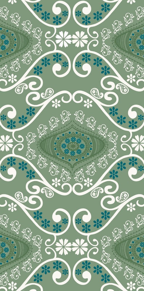 Illuminate Geometric Print Bath Towel, Green