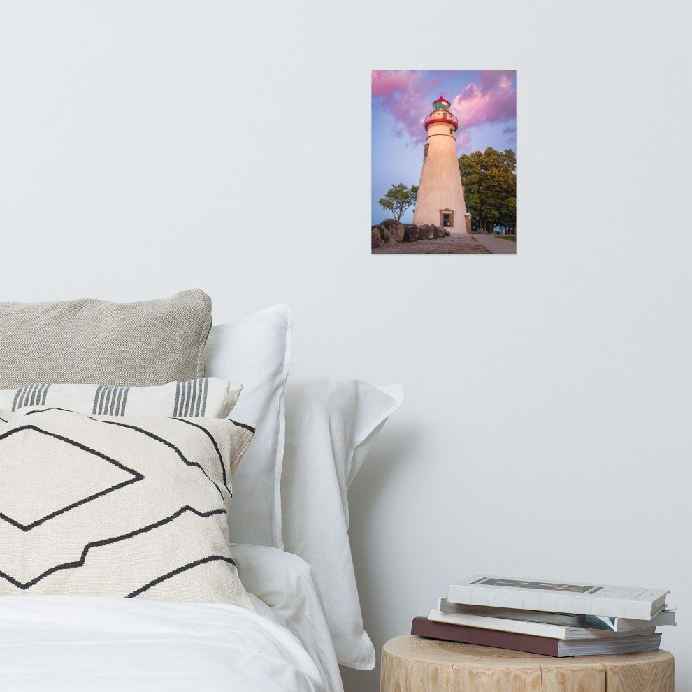 Marblehead Lighthouse at Sunset Coastal Landscape Unframed Wall Art Prints, 11" X 14"