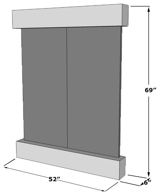 Majestic River Water Fountain, Multicolor Slate, Stainless Steel, Square Edges