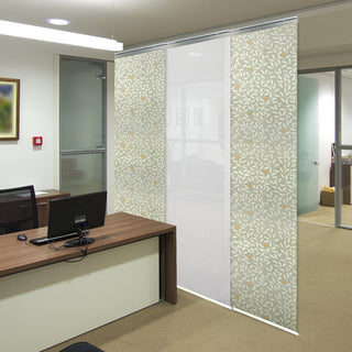 Navajo White-Mrytle 3-Panel Track Extendable Vertical Blinds 36-66"x94"