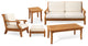 5-Piece Giva: Sofa, Chair, Coffee Table, Ottoman, Side Table w/ Natural Cushion