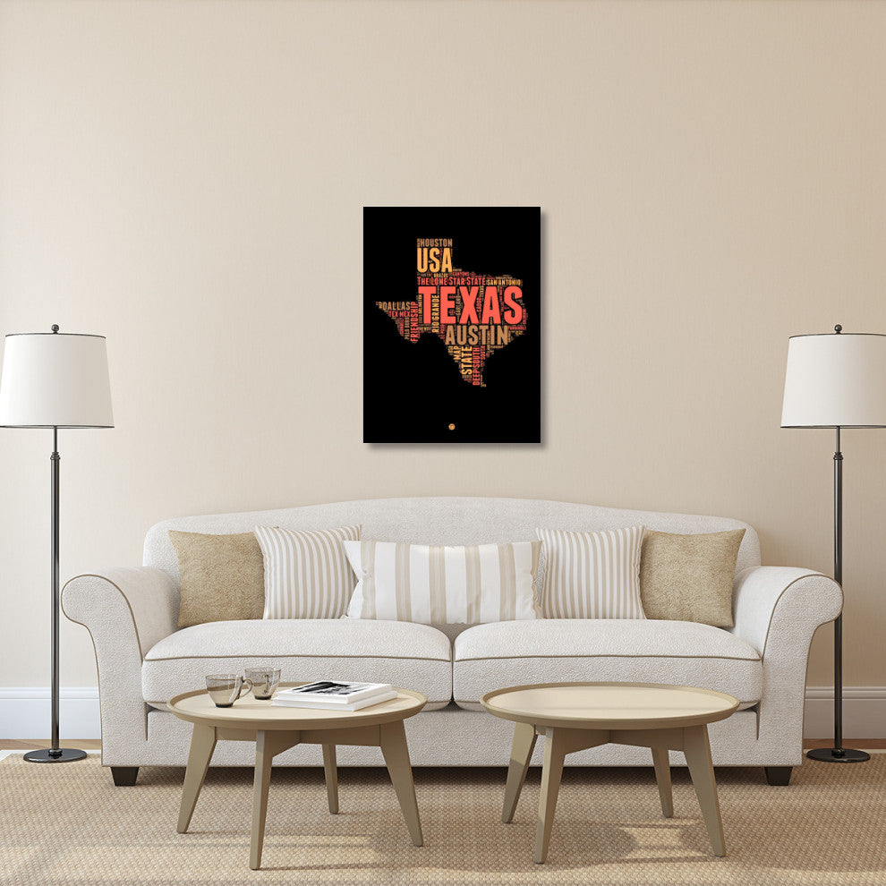 "Texas Word Cloud 1" Fine Art Print