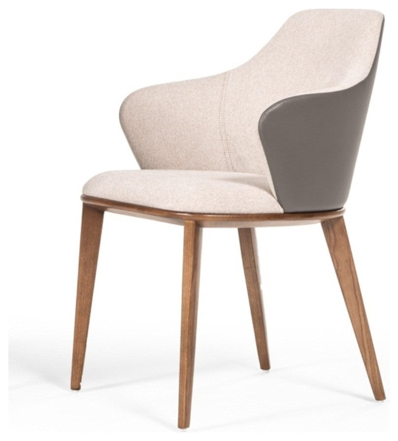 Modrest Megan Modern Beige and Gray Dining Chair