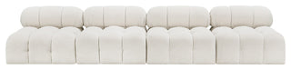 Ames Boucle Fabric Modular Sofa, Cream, 4-Piece: 4 Armless Chair
