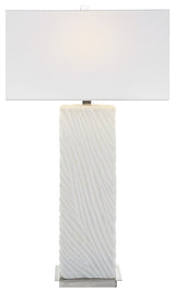 Uttermost Pillar White Marble Table Lamp