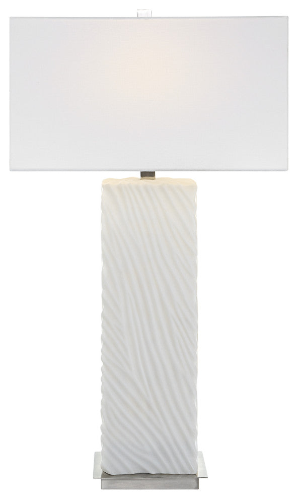 Uttermost Pillar White Marble Table Lamp