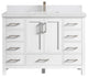 Willow Collections Malibu Vanity, White, Empira Quartz, 48" Single