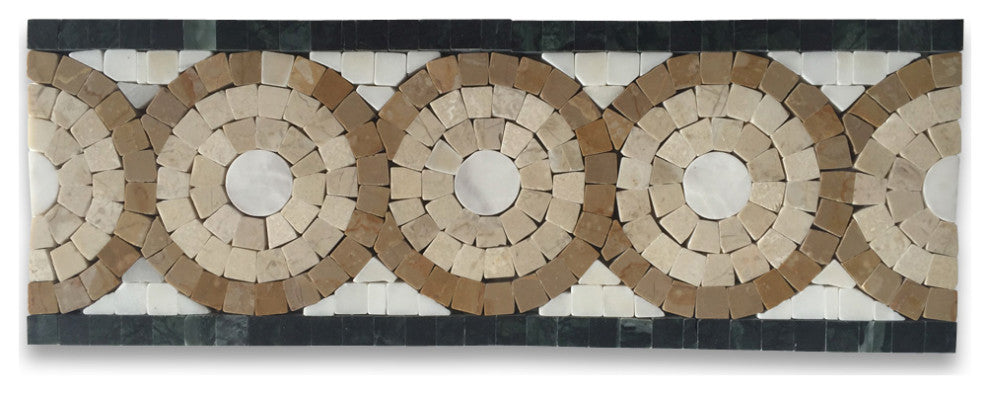 Marble Mosaic Border Accent Listello Tile Aura Gold 4x11 Polished, 1 piece
